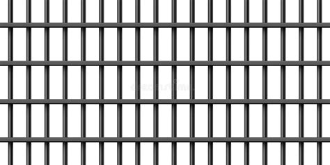 Black Realistic Metal Prison Bars Isolated On White Background