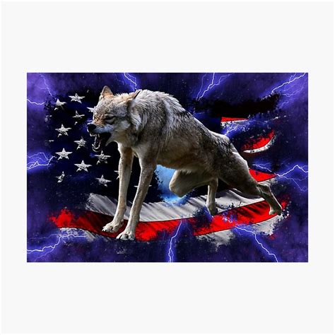 American Flag Wolf Art Photographic Prints Redbubble