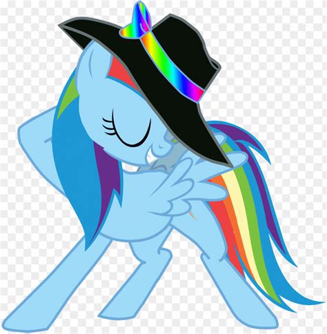 Rainbow Dash Being Fabulous Wearing A Rainbow Hat Mlp Rarity With Hat