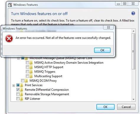 MSMQ Installation Error Not All Features Successfully Changed Techyv Com