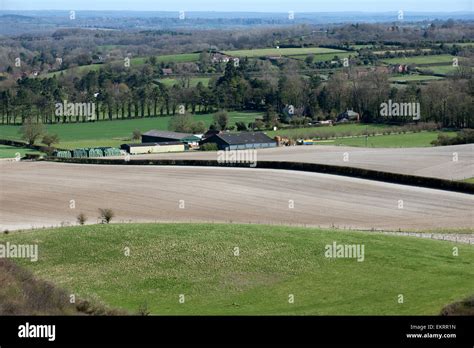 Farmland In The English Countryside Northern Hampshire England Uk Stock