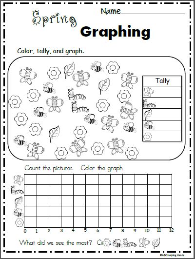 free spring graphing worksheet for kindergarten made by