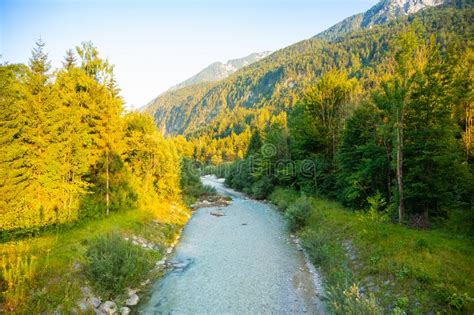 Mountain River Soca In Alps Slovenia Stock Image Image Of Hill