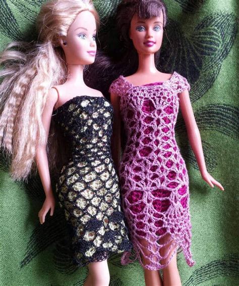 Barbie Doll Crochet Pattern Two Lace Dresses And A Slip Pdf Etsy