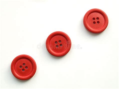 Three Red Buttons On White Background Stock Photo Image Of Fancywork