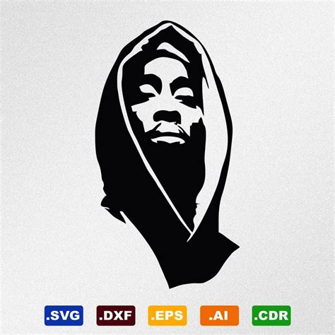 Tupac Shakur Portrait Svg Dxf Eps Ai Cdr Vector Files For