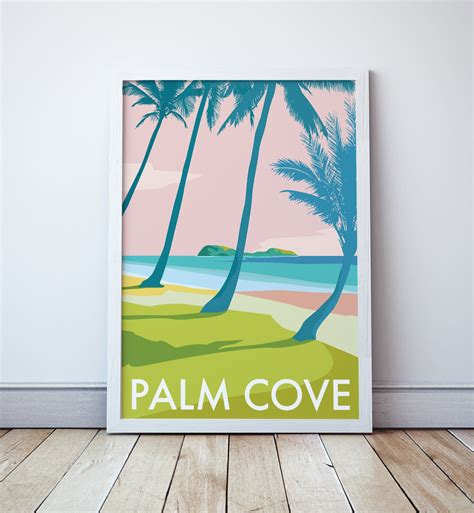 Palm Cove Beach Seaside Travel Print Poster Palm Tree Etsy Travel