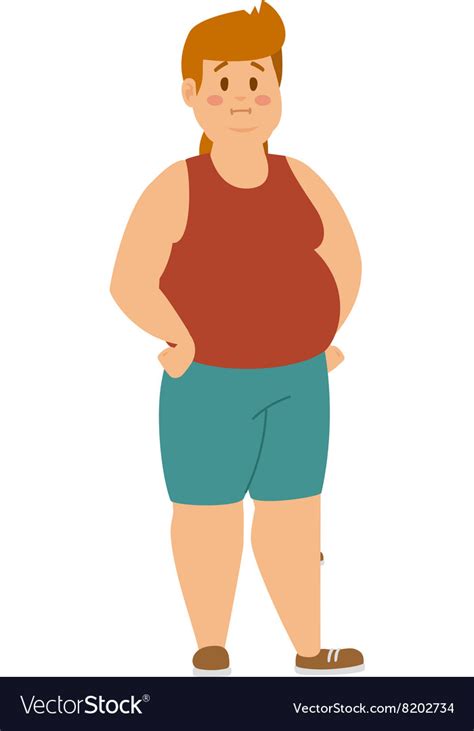 Cartoon Character Of Fat Boy Royalty Free Vector Image