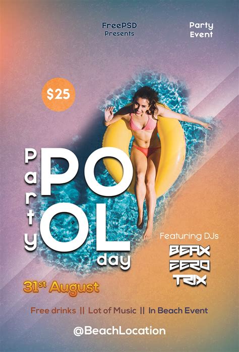 Pool Party Flyer Psd Template Psddaddy Pool Party Flyers Free Vrogue