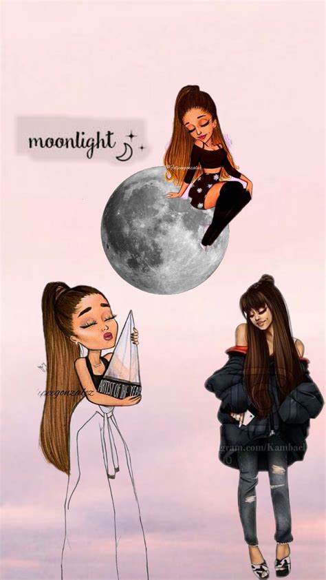 Hi, i made this drawing of the singer ariana grande in elf version xd i hope you like it, i think i'll stick with this style. ari ariana grande wallpaper lockscreen homescreen moonl...