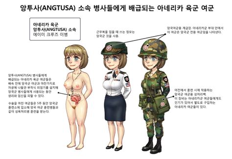 Rule 34 Anatomy Blonde Hair Breasts Female Female Soldier Gogocherry Korean Text Military