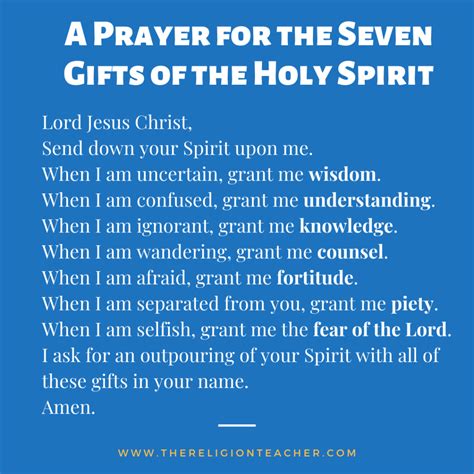 Prayer For The Seven Gifts Of The Holy Spirit My XXX Hot Girl