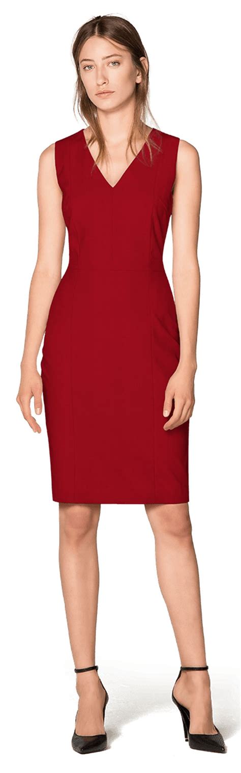 Sheath Dress Burgundy Sleeveless V Neck In 2021