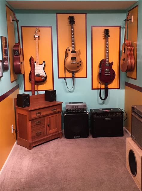 Vintage Looking Music Room Colors Were Taken From A Guitar Effects Pedal Box Home Music