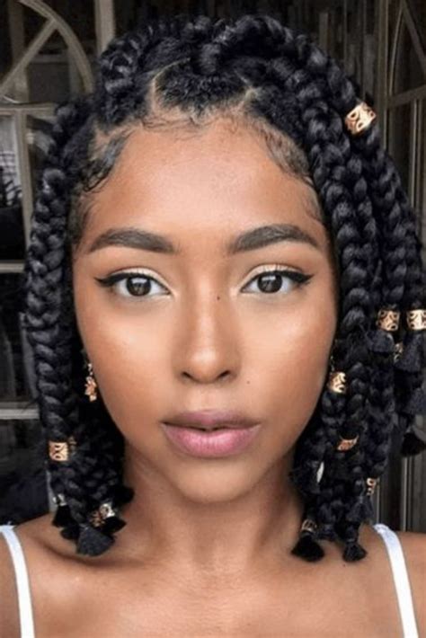 60 Beautiful Black Women Hairstyles To Try In 2024 Box Braids Styling Braids For Short Hair