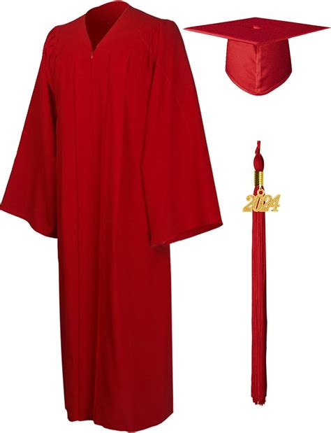 Graduationmall Matte Graduation Gown Cap Tassel Set 2024