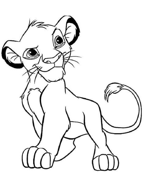 Simba Standing Coloring Page Free Printable Coloring Pages For Kids