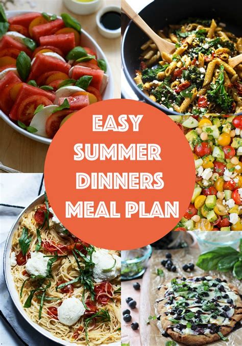 Easy Summer Dinners Meal Plan Rainbow Delicious