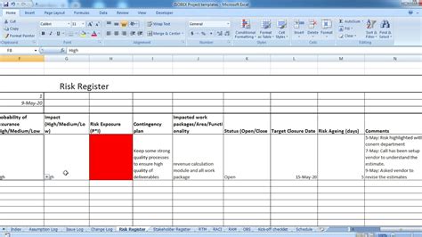 Risk And Opportunity Register Template Excel This Risk Register