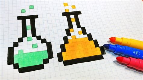 ¡en este juego tienes que colorear dibujos por píxeles! Pixel Art Hecho de Halloween - Cómo dibujar Pociones ...