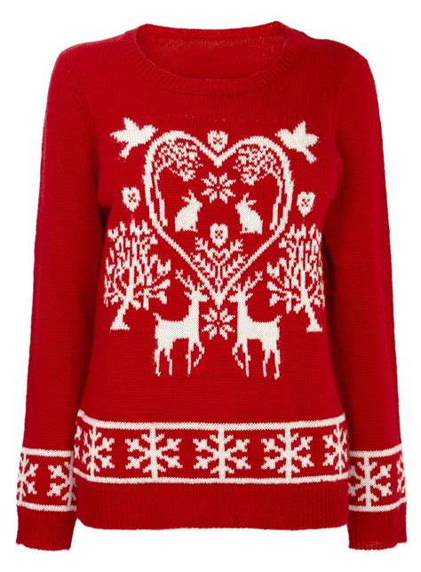 Red Nordic Christmas Jumper Jumpers And Cardigans Women Christmas
