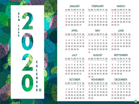 New Year Calendar 2020 Wallpapers Wallpaper Cave