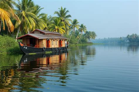 Premium Photo In Keralas Backwaters India Generative Ai