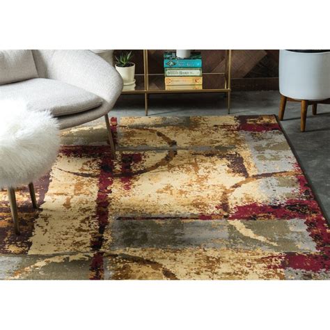 Bloomsbury Market Jaidan Abstract Creamdark Brownbeige Area Rug