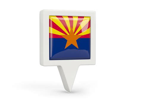 Square Pin Icon Illustration Of Flag Of Arizona