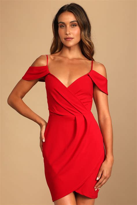 Sexy Red Dress Off The Shoulder Mini Dress Bodycon Dress Lulus