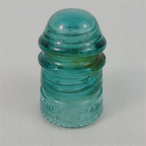Hemingray No 12 Glass Insulator Aqua Green Patent May 2 1893 Etsy