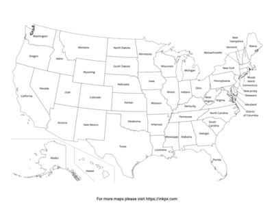 Free printable united states maps · inkpx