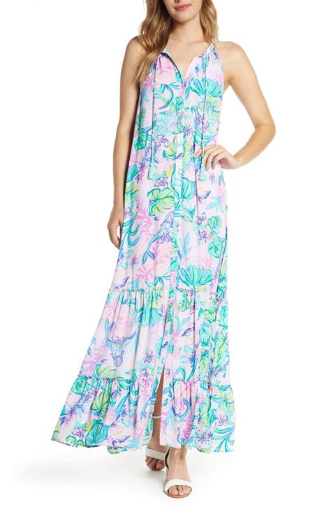 Womens Lilly Pulitzer Luliana Button Front Maxi Dress Size Small