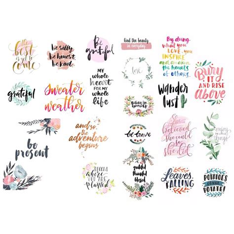 1 Pcs Watercolor Blessing Word Cosas Kawaii Precut Stickers Scrapbooking Stationery Washi Tape