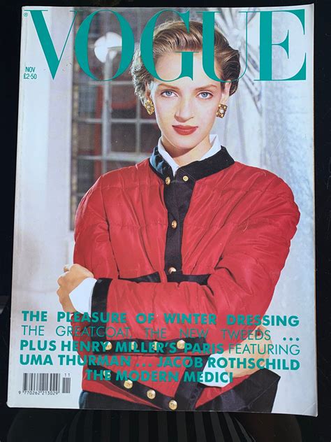 Vogue November 1990 Uk Etsy Vogue 1990s Fashion Trends Vogue Magazine