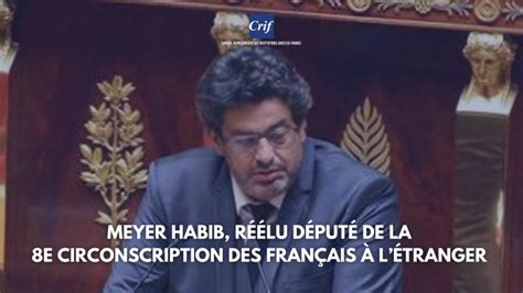 Brief Du Crif Meyer Habib Réélu Député De La 8e Circonscription Des Français à Létranger