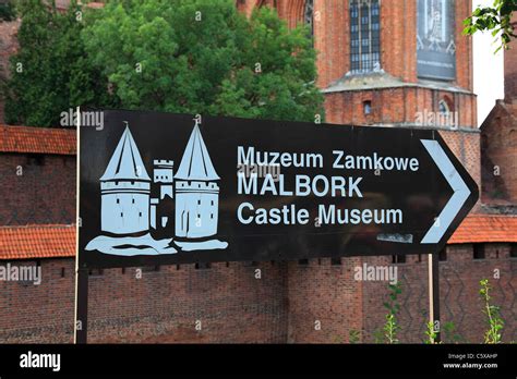 Sign Of Malbork Marienburg Castle Of Teutonic Knights Poland Stock