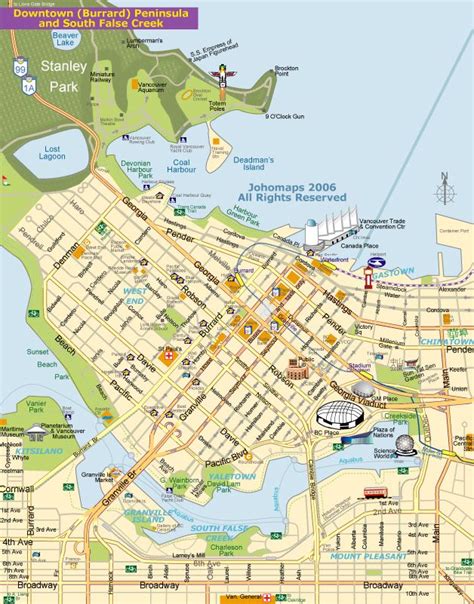 Map Of Vancouver Vancouver Map Canada Travel Vancouver