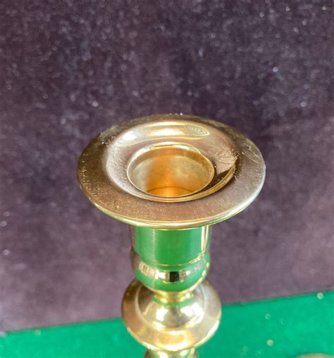 3 Baldwin Brass Candle Holders Solid Brass Candlesticks Made In Usa