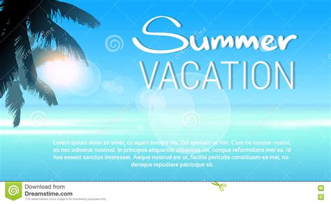Tropical Paradise Island Palm Tree Sun Beach Summer Vacation Blue Sky