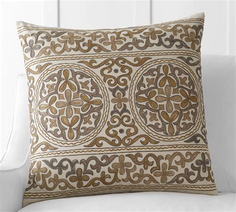 Roma Embroidered Decorative Pillow Cover Pottery Barn