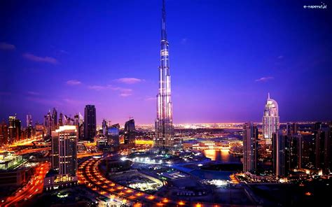 Rady a tipy na dovolená dubaj. Noc, Dubaj, Zjednoczone Emiraty Arabskie, Burj Khalifa ...