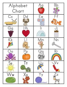 Alphabet Chart Freebie By Mrs Riccas Kindergarten Tpt