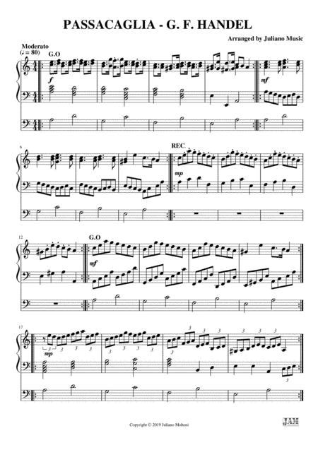 Passacaglia Easy Organ C Version G F Handel Sheet Music Pdf Download