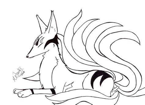 Nine Tail Fox Colouring Pages Sketch Coloring Page