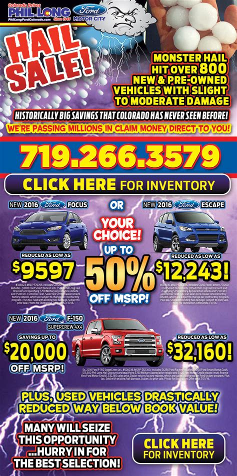 The cheapest offer starts at r 7 000. Hail Damaged Cars for Sale in Colorado Springs | Phil Long