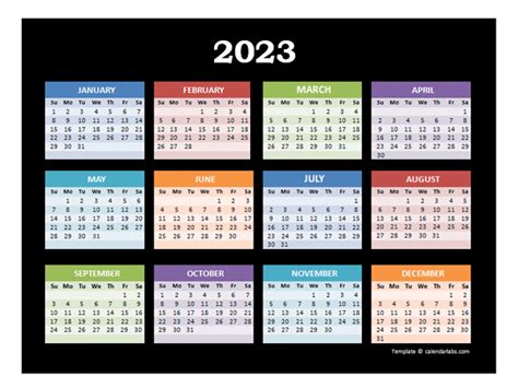2023 Yearly Calendar For Powerpoint Free Printable Templates