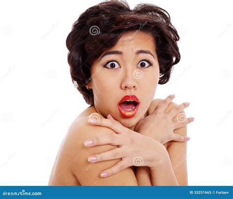 Shocked Asian Young Woman Closeup Stock Image Image Of Girl Portrait