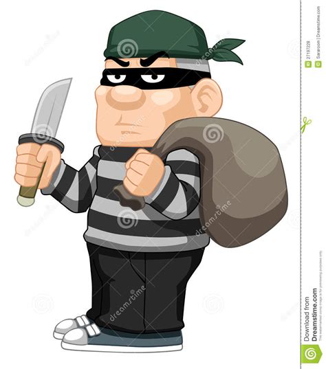 Cartoon Thief Worried Face Expression Stock Photography Cartoondealer