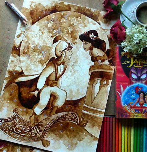 Stunning Coffee Stain Painting By Nuriamarq 99inspiration